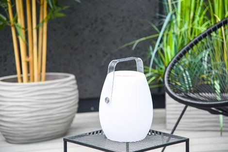 BOOMBOX venkovní přenosná lampa LED 10W + 1,8W 800lm 3000K RGB stmívatelná 32cm IP44, bílá 7