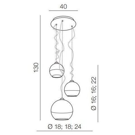 SILVER BALL 3 závěsné svítidlo 3x E27 60W bez zdroje 40cm IP20, chrom/čiré sklo 3