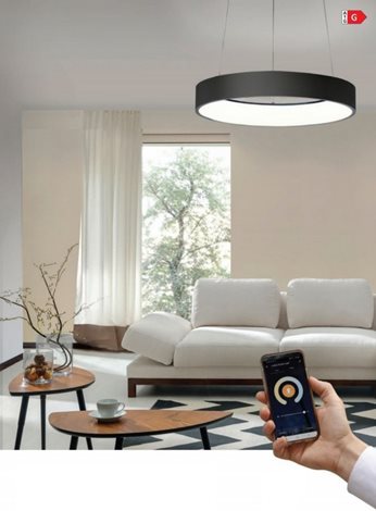 Sovana SMART závěsné svítidlo LED 40W 2200lm 3000-6500K 45cm kulaté IP20, šedé 7