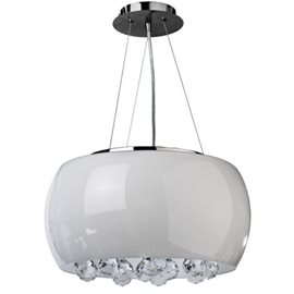 QUINCE stropní/závěsné svítidlo 5x G9 40W bez zdroje 40cm IP20, chrom/opál