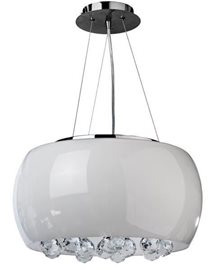 QUINCE stropní/závěsné svítidlo 6x G9 40W bez zdroje 50cm IP20, chrom/opál