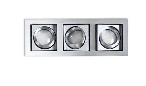 PACO podhledové svítidlo 3x GU10 50W bez zdroje 25,5cm IP20, hliníkové 2