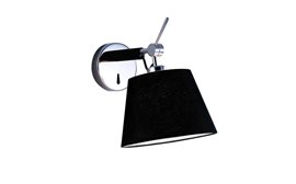 Zyta XS ALU nástěnná lampa s vypínačem 1x E27 60W bez zdroje IP20, hliník/černá