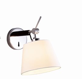 Zyta XS ALU nástěnná lampa s vypínačem 1x E27 60W bez zdroje IP20, hliník/bílá