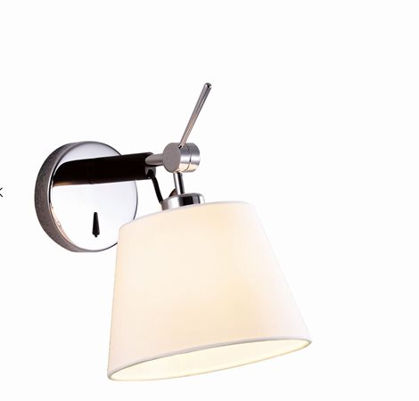 Zyta XS ALU nástěnná lampa s vypínačem 1x E27 60W bez zdroje IP20, hliník/bílá 1