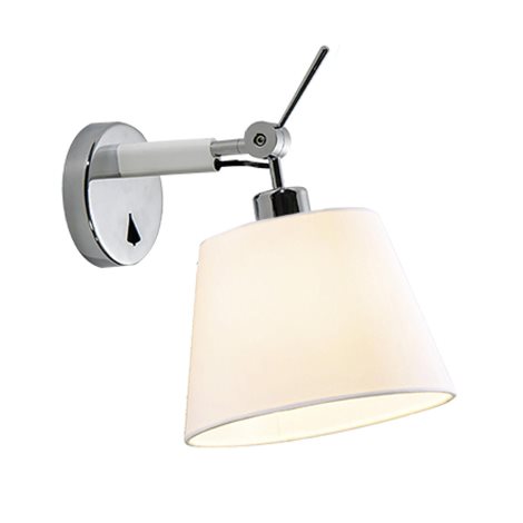 Zyta XS ALU nástěnná lampa s vypínačem 1x E27 60W bez zdroje IP20, hliník/bílá 2