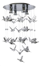 Birds stropní svítidlo 4x GU10 40W bez zdroje 50cm kulaté IP20, chromové