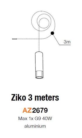 Ziko závěsné svítidlo 1xG9 40W bez zdroje 300cm IP20, černé 2
