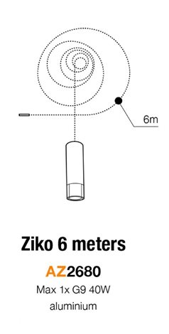 Ziko 6 závěsné svítidlo 1x G9 40W bez zdroje 6m IP20, černé 2