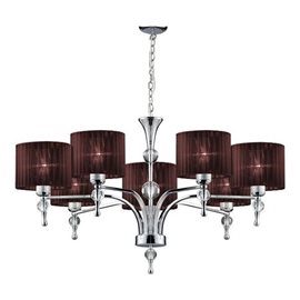 IMPRESS závěsné svítidlo 7x E27 50W bez zdroje 80cm IP20, hnědá/chrom