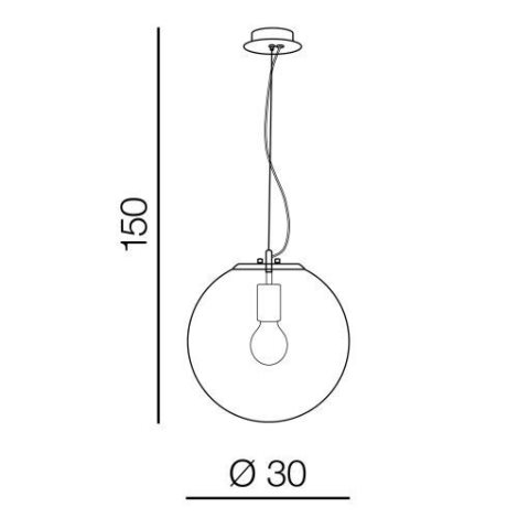 Iris závěsné svítidlo 1x E27 40W bez zdroje 30cm kulaté IP20, čiré/chromové sklo 2