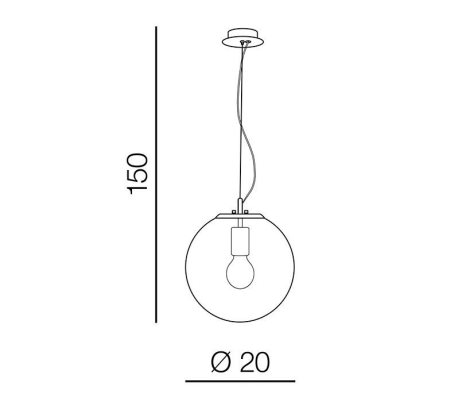 Iris závěsné svítidlo 1x E27 40W bez zdroje 20cm kulaté IP20, čiré/měděné sklo 2