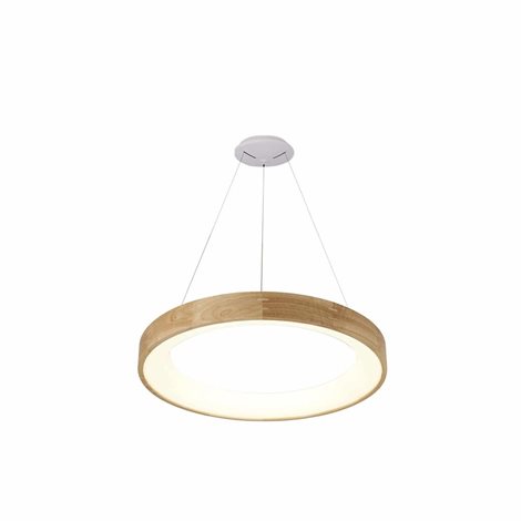 Silvam závěsné svítidlo LED 30W 2550lm 3000K 47cm kulaté IP20, světlé dřevo 1