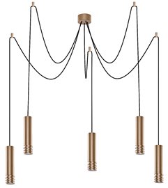 Locus L závěsné bodové svítidlo 5x GU10 35W bez zdroje 130cm kulaté IP20, zlaté