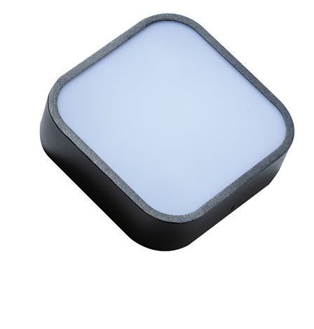 LUCIE koupelnové přisazené svítidlo 2x E27 20W bez zdroje 22cm hranaté IP44, černé 2