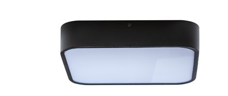 LUCIE koupelnové přisazené svítidlo 3x E27 20W bez zdroje 30cm hranaté IP44, černé 3