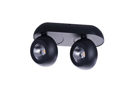 OJOS 2 přisazené bodové svítidlo LED 18W 1400lm 3000K IP20, černé 3