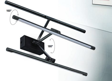 DAVINCI nástěnné svítidlo LED 10W 705lm 3000K 58cm IP20, matně černá 3