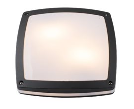 FANO venkovní přisazené svítidlo 2x E27 40W bez zdroje 30cm hranaté IP54, tmavě šedé