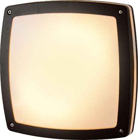 FANO venkovní přisazené svítidlo 2x E27 40W bez zdroje 30cm hranaté IP54, černé