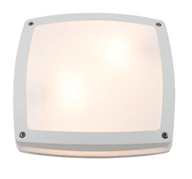 FANO venkovní přisazené svítidlo 2x E27 40W bez zdroje 30cm hranaté IP54, bílé