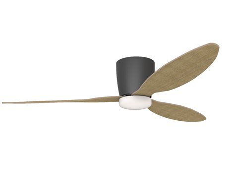 VENETI stropní svítidlo s ventilárem 18W 600lm 3000/4000/5500K CCT 106cm IP20, černé/teak + ovladač 1