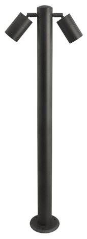 ROLF 2 venkovní sloupkové svítidlo 2x GU10 35W bez zdroje 90cm IP44, černé 1