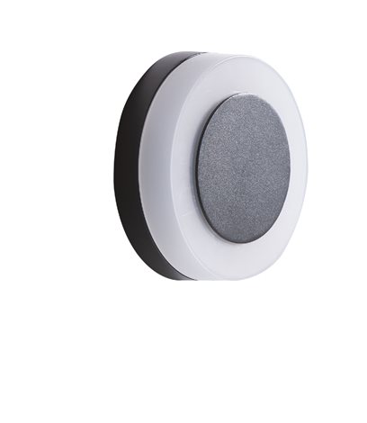 ENOK venkovní nástěnné svítidlo LED 9W 700lm 3000K 14,5cm kulaté IP65, tmavě šedé 3