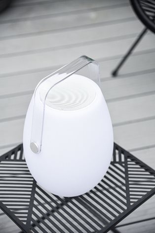 BOOMBOX venkovní přenosná lampa LED 10W + 1,8W 800lm 3000K RGB stmívatelná 32cm IP44, bílá 4