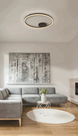 HALO stropní svítidlo LED 60W 4800lm 3000-6000K 120cm kulaté IP20, černé + ovladač 2