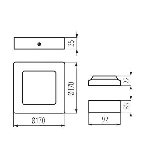 KANTI V2LED 12W-NW-SN   Přisazené svítidlo LED (nahrazuje kód 25852) 3
