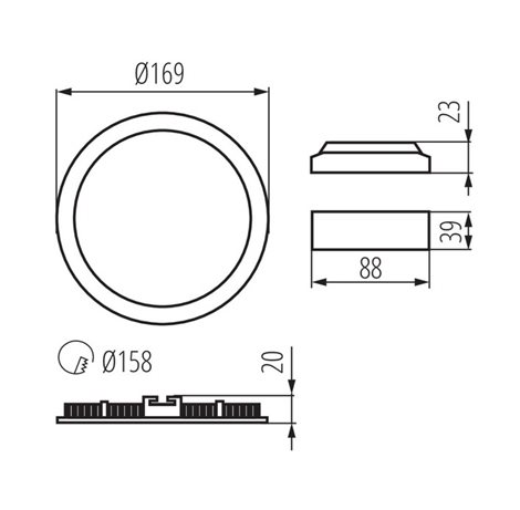 ROUNDA V2LED12W-NW-W Vestavné svítidlo LED (nahrazuje kód 25835) 7