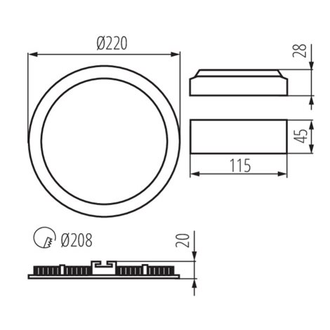 ROUNDA V2LED18W-WW-W Vestavné svítidlo LED (nahrazuje kód 25841) 7