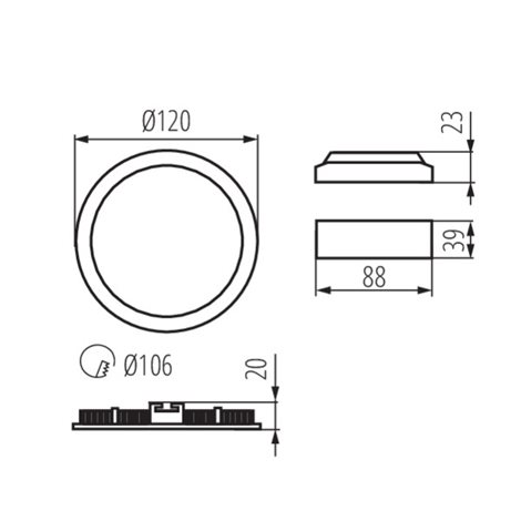 ROUNDA V2LED6W-NW-W   Vestavné svítidlo LED (nahrazuje kód 25831) 7