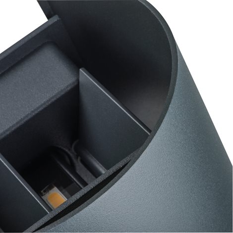 REKA LED EL 7W-O-GR Nástěnné svít. LED 7W, 380lm, 4000K, IP54, kulaté, grafit 4