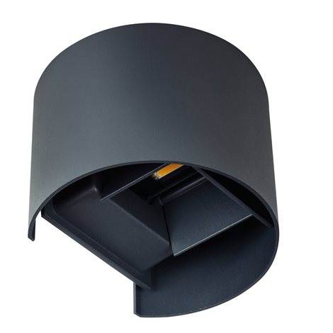 REKA LED EL 7W-O-GR Nástěnné svít. LED 7W, 380lm, 4000K, IP54, kulaté, grafit 6