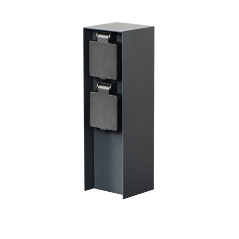 DASTO 2SOC FR B venkovní sloupek se zásuvkami 2x 230V, 16A, typ E, IP44, 23cm, černý 4