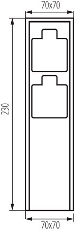 DASTO 2SOC FR B venkovní sloupek se zásuvkami 2x 230V, 16A, typ E, IP44, 23cm, černý 5