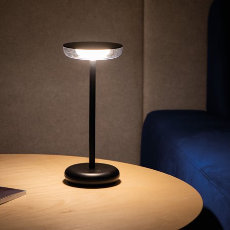 FLUXY LED IP44 B Stolní lampa, max.140lm, 3000K, IP44, bez 5V DC zdroje, černá 12