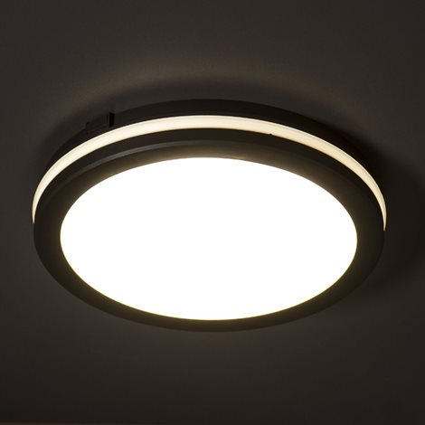 BENO ECO stropní LED 12W, 1150lm(NW), CCT 3000/4000/6500K, IP65, černá 12
