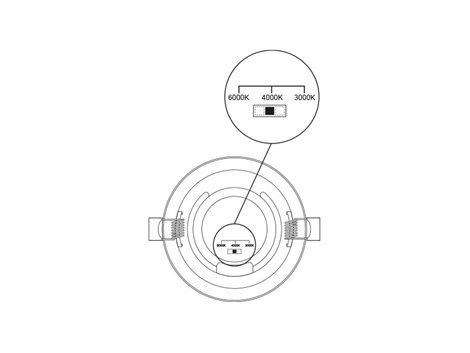 PN22400004 LED DOWNLIGHT vestavné svít.kulaté 24W,2160lm,3000-6000K,IP44,bílá,24cm 4