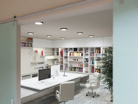 PN22400011 LED DOWNLIGHT vestavné svít.kulaté 18W,1620lm,3000-6000K,IP44,černá,22cm 2