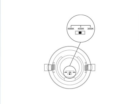 PN22400011 LED DOWNLIGHT vestavné svít.kulaté 18W,1620lm,3000-6000K,IP44,černá,22cm 3