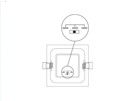 PN22400013 LED DOWNLIGHT vestavné svít.hranaté 6W,540lm,3000-6000K,IP44,černá,11,5x 11,5cm 3