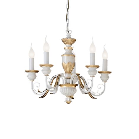 FIRENZE SP5 závěsné svítidlo 5x E14 40W bez zdroje 55cm IP20, antická bílá