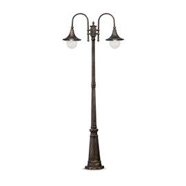 CIMA PT2 venkovní sloupkové svítidlo 2x E27 60W bez zdroje 216cm IP43, černo-zlatá