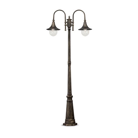 CIMA PT2 venkovní sloupkové svítidlo 2x E27 60W bez zdroje 216cm IP43, černo-zlatá 1