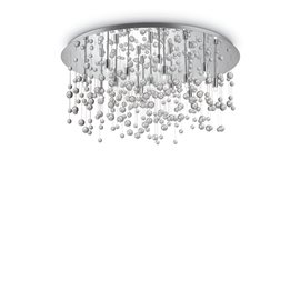 NEVE PL15 stropní přisazené svítidlo 15x G9 LED 3W 370lm 3000K 80cm IP20, chromové