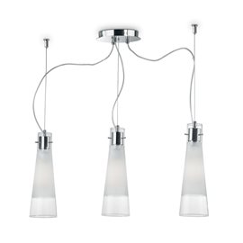 KUKY SP3 závěsné svítidlo 3x E27 60W bez zdroje 67cm IP20, transparentní+matně broušené sklo