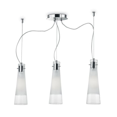 KUKY SP3 závěsné svítidlo 3x E27 60W bez zdroje 67cm IP20, transparentní+matně broušené sklo